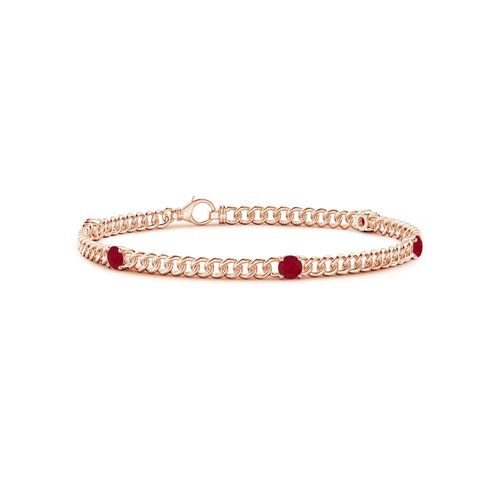 Angara 1.4 Carats Five Stone Ruby Station Bracelet in 14K Rose Gold