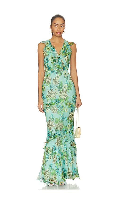 SALONI Rita Dress in Teal. 10. Also