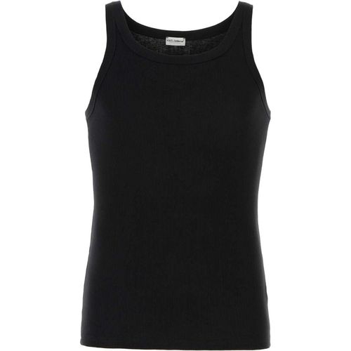 Dolce & Gabbana Black Cotton Marcello Tank Top