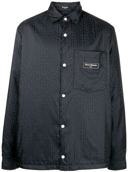 Monogram-pattern shirt - Black