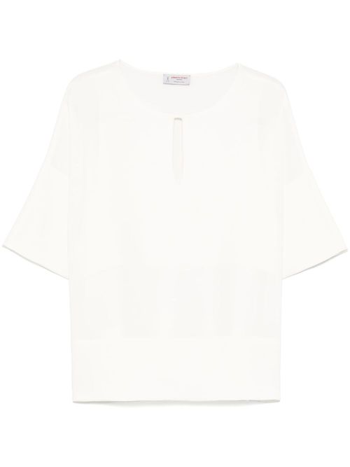 Teardrop Opening Blouse — Ivory