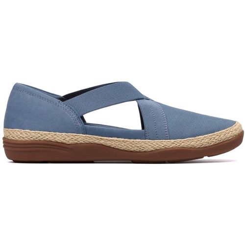 Clarks Women's Elaina Dusk Denim Blue Nubuck Slip Ons | : 5/Standard Fit