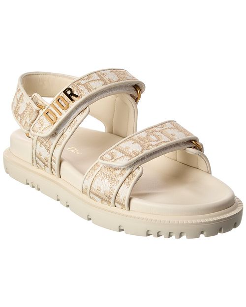 Logo Leather Flat Sandal