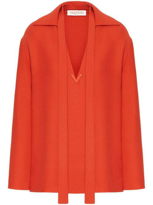 VLogo silk blouse - Orange