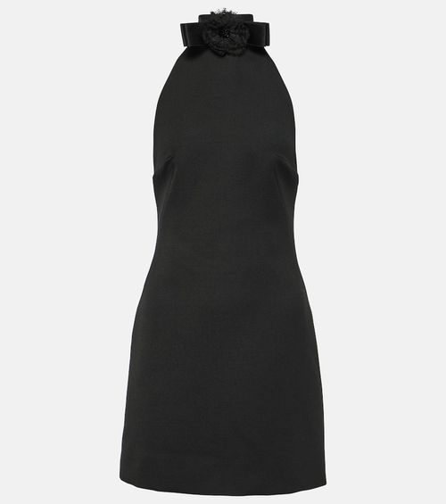Halterneck virgin wool minidress