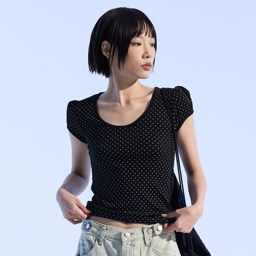 moaa 여성 Dot pattern short sleeve 