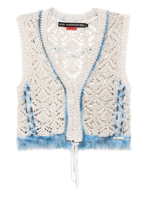 Andersson Bell western lace-up knit vest - Neutrals