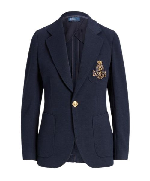 Crest-embellished blazer