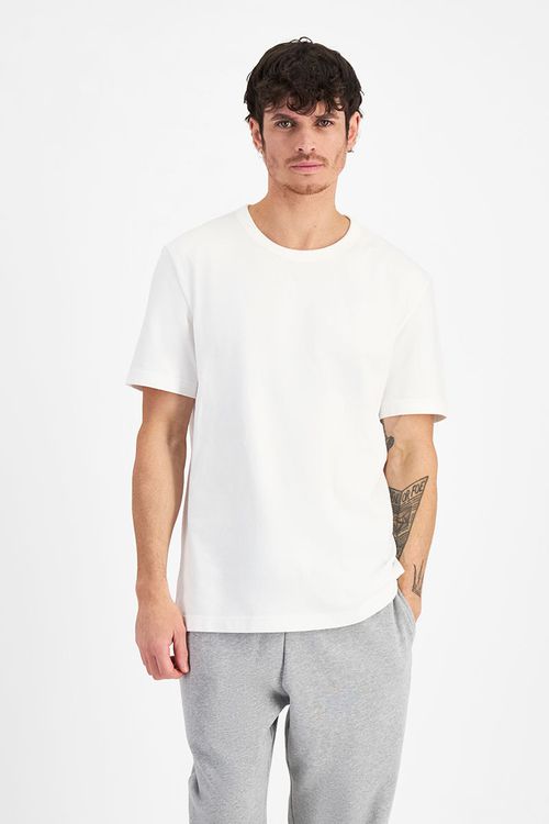 Men's Cotton Oversized Heavyweight Crew Tee in Nu White 