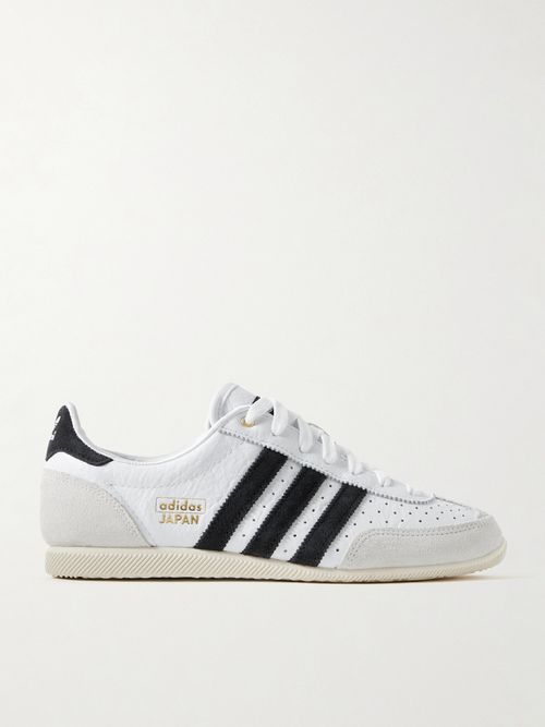 Japan Suede And Textured-leather Sneakers - White