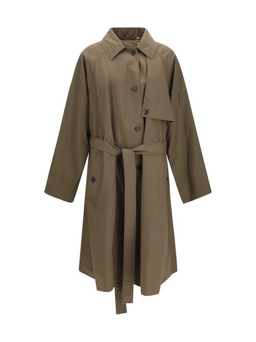 Cotton Belted Trench Coat — Beige