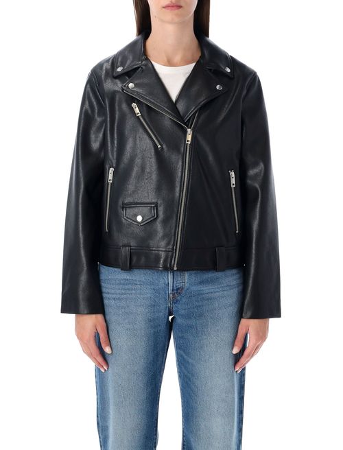 Kendal Moto Jacket with Pointed Lapels and Asymmetrical Zip