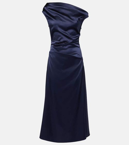 Elyse pleated silk-blend maxi dress
