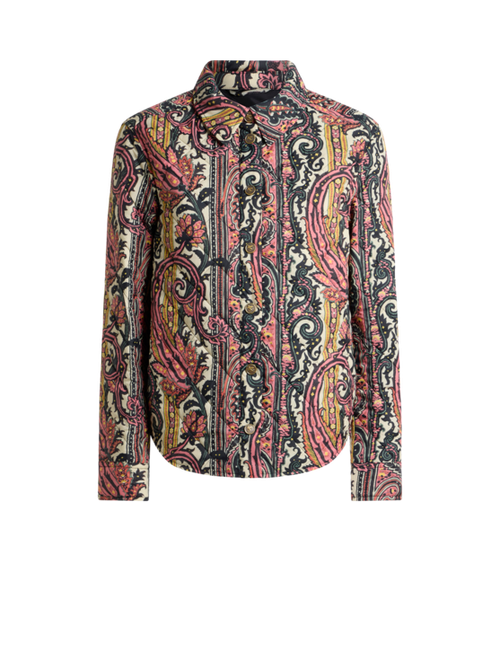 Quilted Jacket With Paisley Foliage Motif