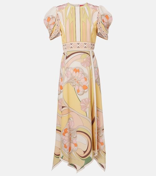 Cherie floral silk midi dress