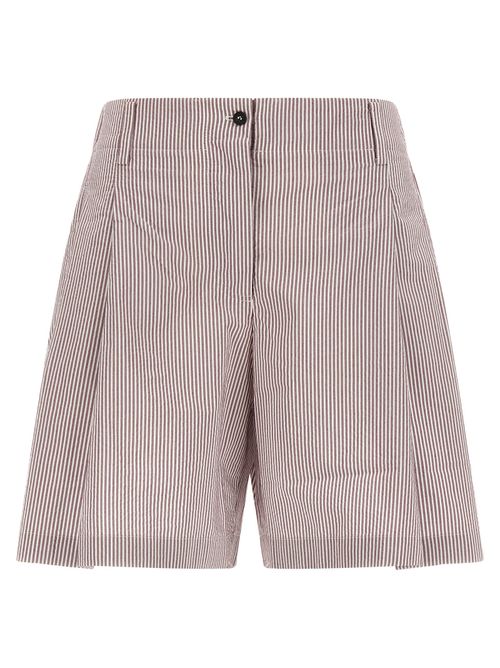 Striped Cotton Bermuda Shorts — Multicolor
