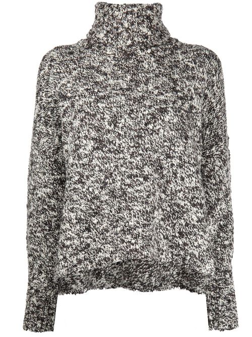 Bouclé wool turtleneck jumper - White