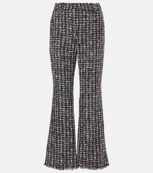 High-rise tweed flared pants