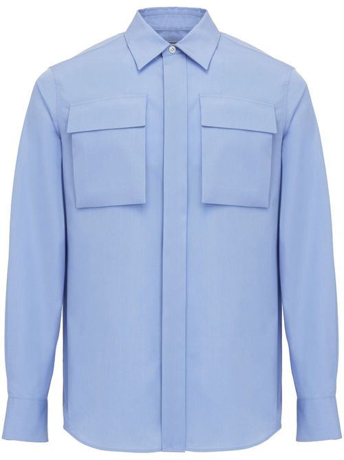 Military pocket cotton shirt - Blue