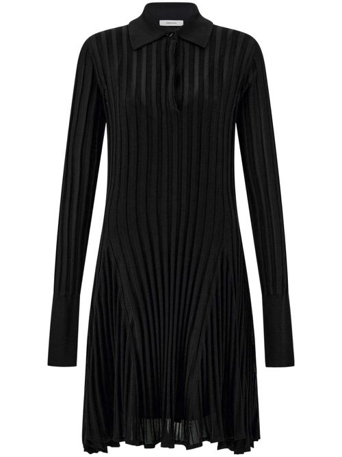 Semi-sheer skater dress - Black