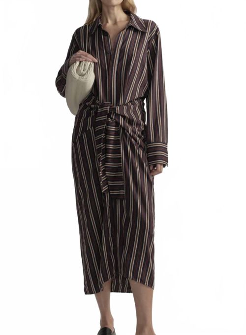 Mila Dress In Brown Multi