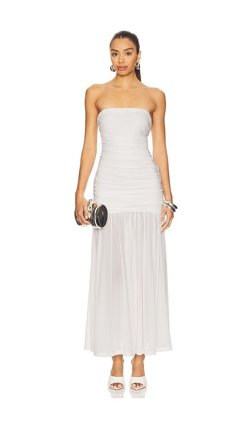 Bardot MAXIKLEID AUS MESH SOLANA in White. Größe 6. Also in