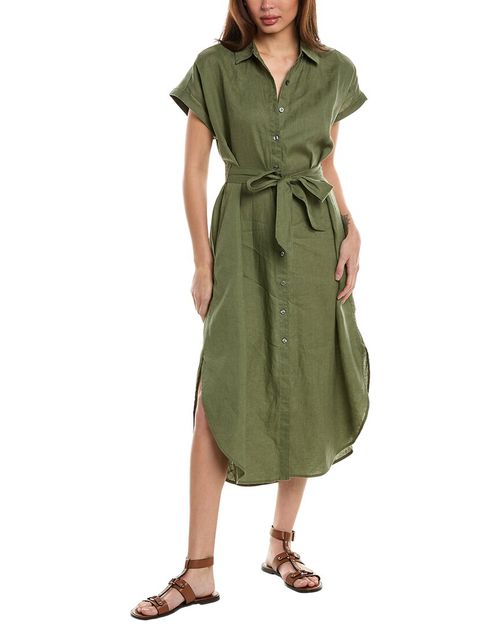 Coastalina Linen Maxi Shirtdress