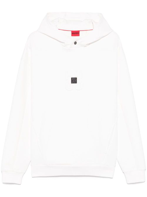 Logo-embossed hoodie - White