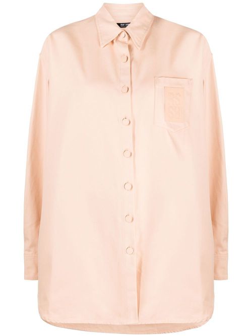 Logo-patch oversized shirt - Pink