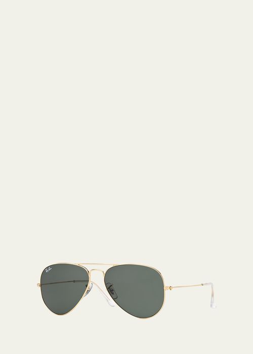 Monochromatic Metal Aviator Sunglasses, Yellow Pattern