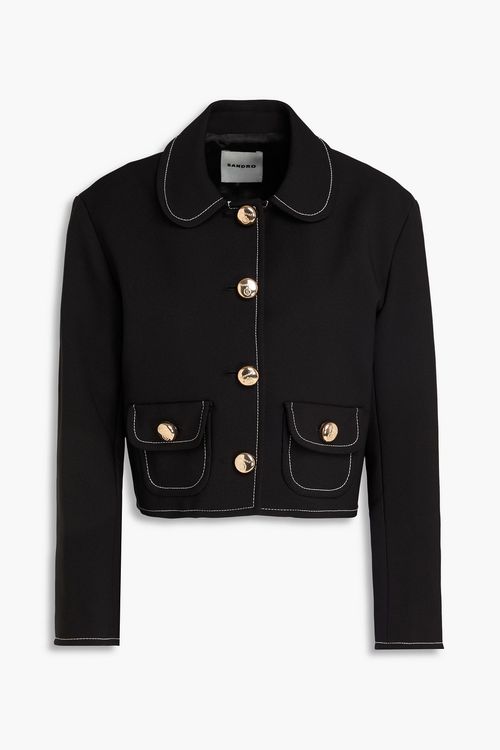 Cropped crepe jacket - Black - FR 38