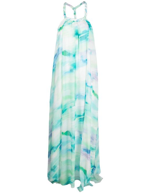 Abito lungo in chiffon dress - Blue