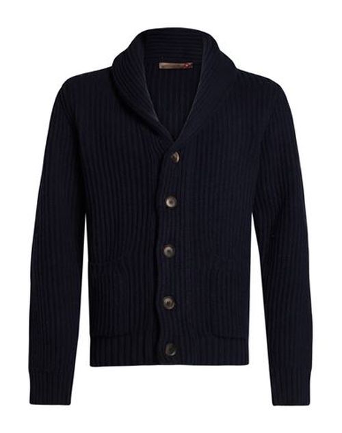 Man Cardigan Navy Size L Virgin Wool