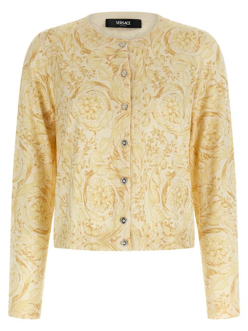 Barocco 92 Print Silk Cardigan — Yellow