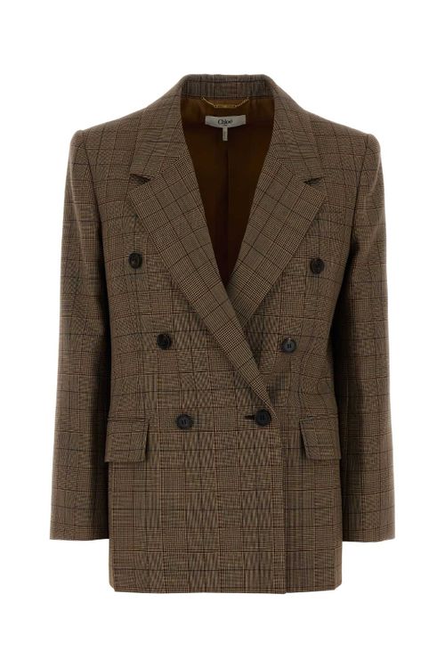 Wool Double-Breasted Blazer — Brown