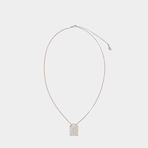 Alexander McQueen Logo Engraved Identity Tag Pendant Necklace