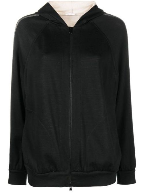 Bead-detail hooded jacket