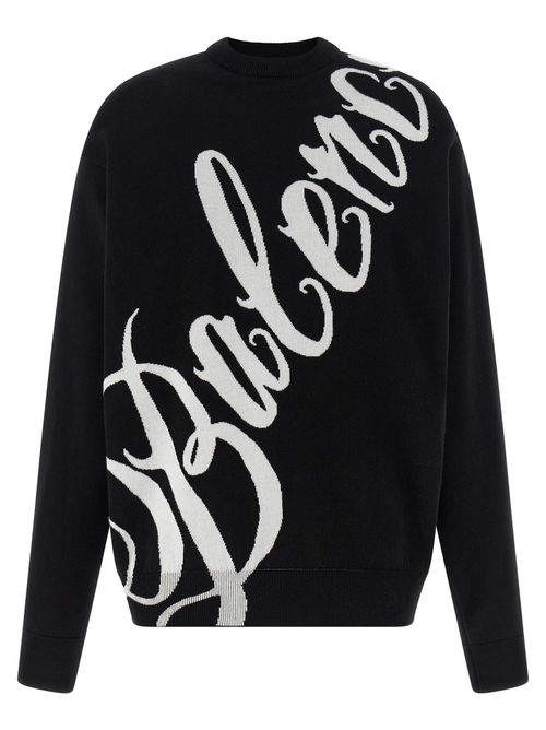 Logo Jacquard Sweater — Black