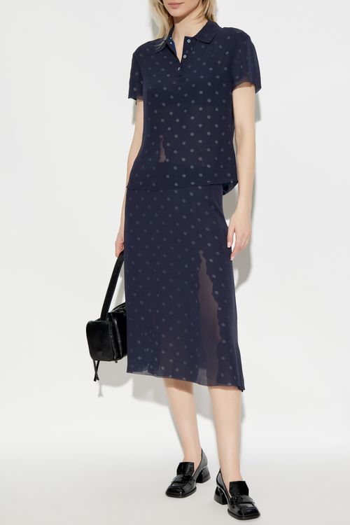 Acne Studios Polka Dot Patterned Shirt, Women's, Navy Blue