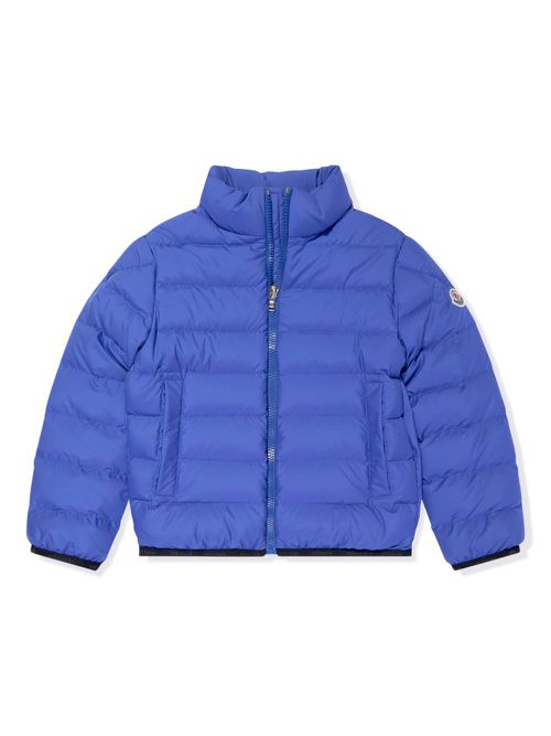 Logo-patch padded jacket - Blue