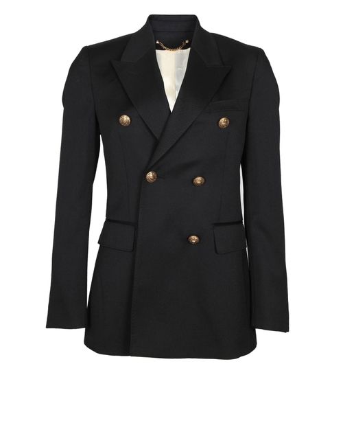 Golden Blazer In Black Wool