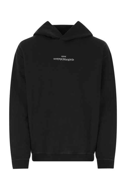Cotton Logo Hoodie — Black