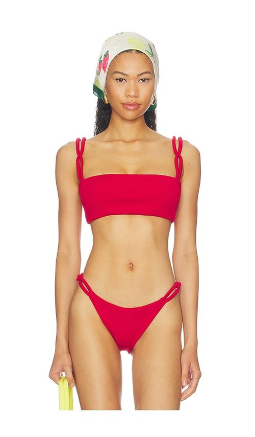Nau Bikinis Link Classic Bikini Top in Red. - XS also in S