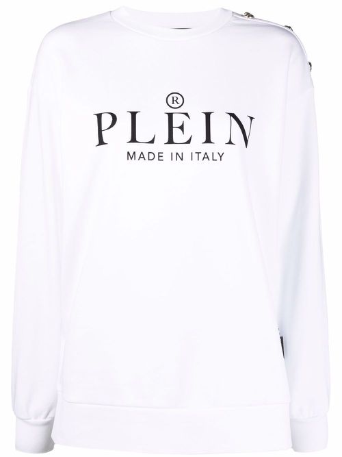 Logo-print crew neck sweatshirt - White