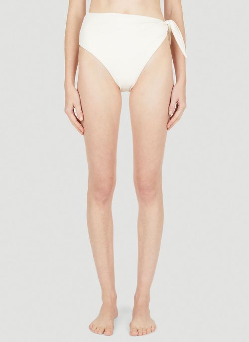 Asymmetric Tie Bikini Bottoms - Woman Swimwear White Aus