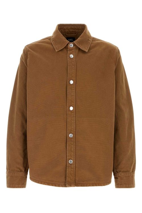 Cotton Denim Jacket — Brown
