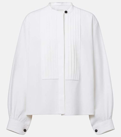 Plissé linen blouse