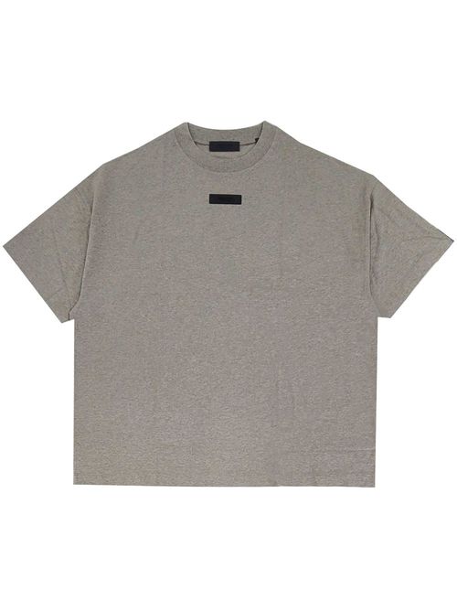Logo-appliqué cotton T-shirt - Grey
