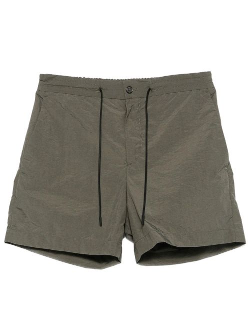 Crinkled Effect Drawstring Nylon Shorts