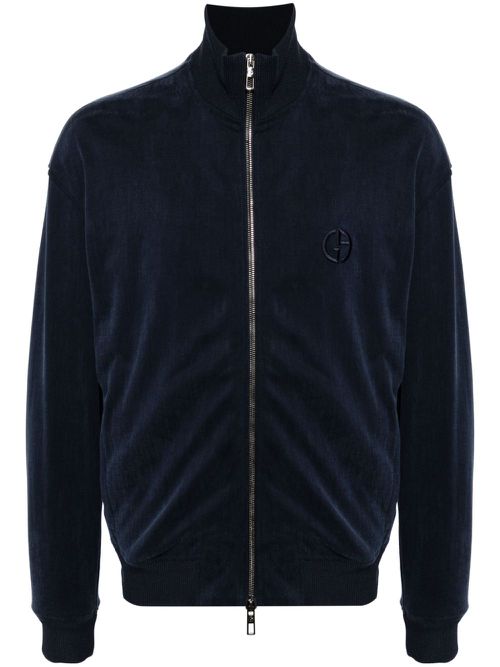 Logo-embroidered track jacket - Blue
